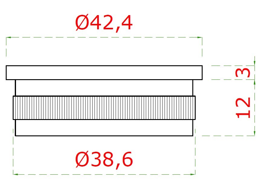 Ukončenie na trubku ø 42,4 mm, leštená nerez AISI 304