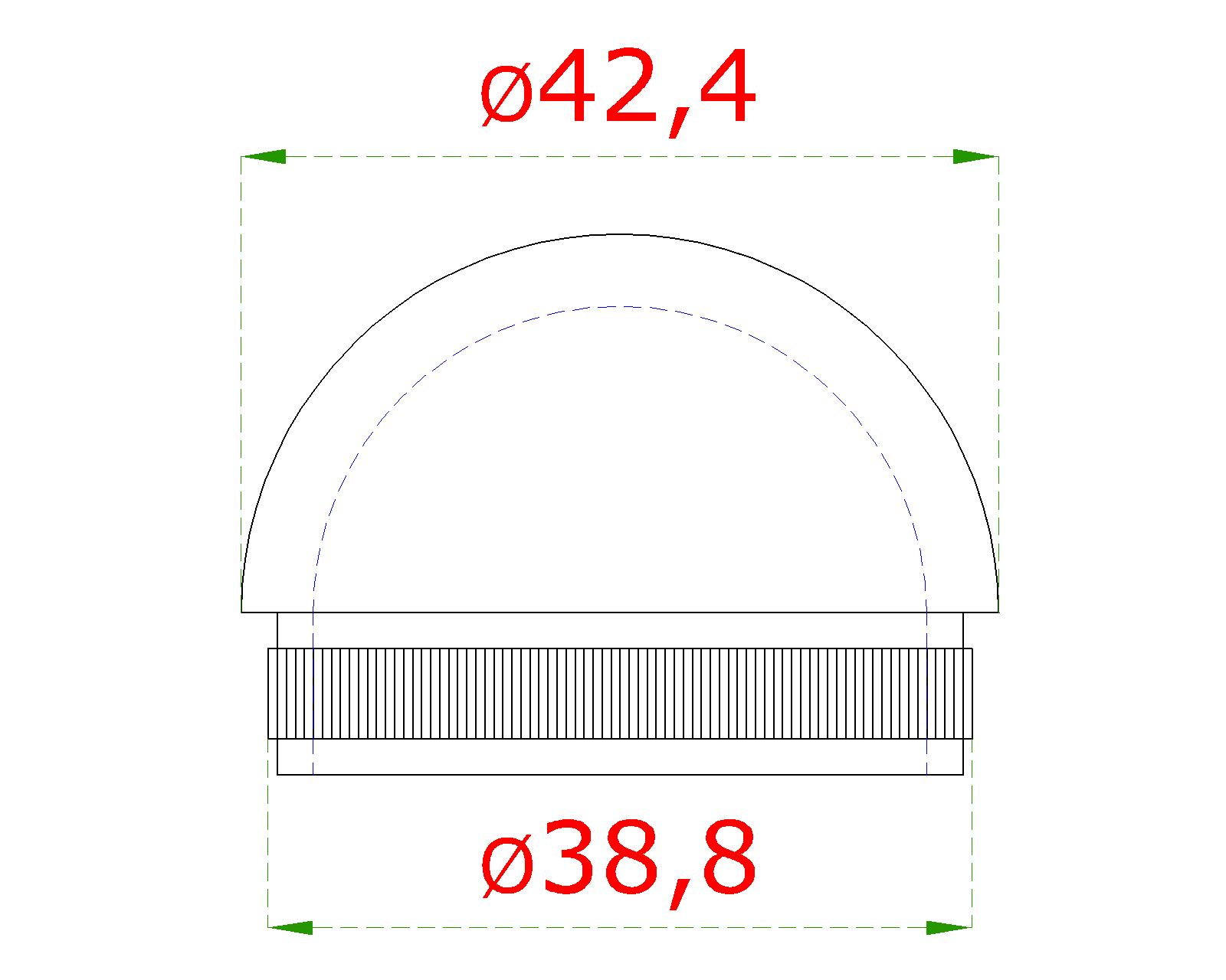 Ukončenie na trubku ø 42,4 mm, leštená nerez AISI 304