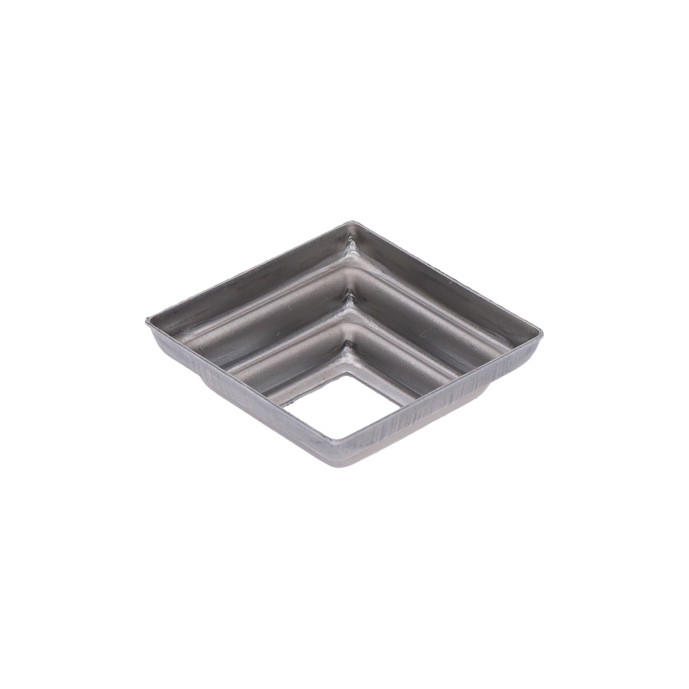 Krytka plechová, 57 x 57 x 23 mm, diera 22 x 22 mm, výlisok