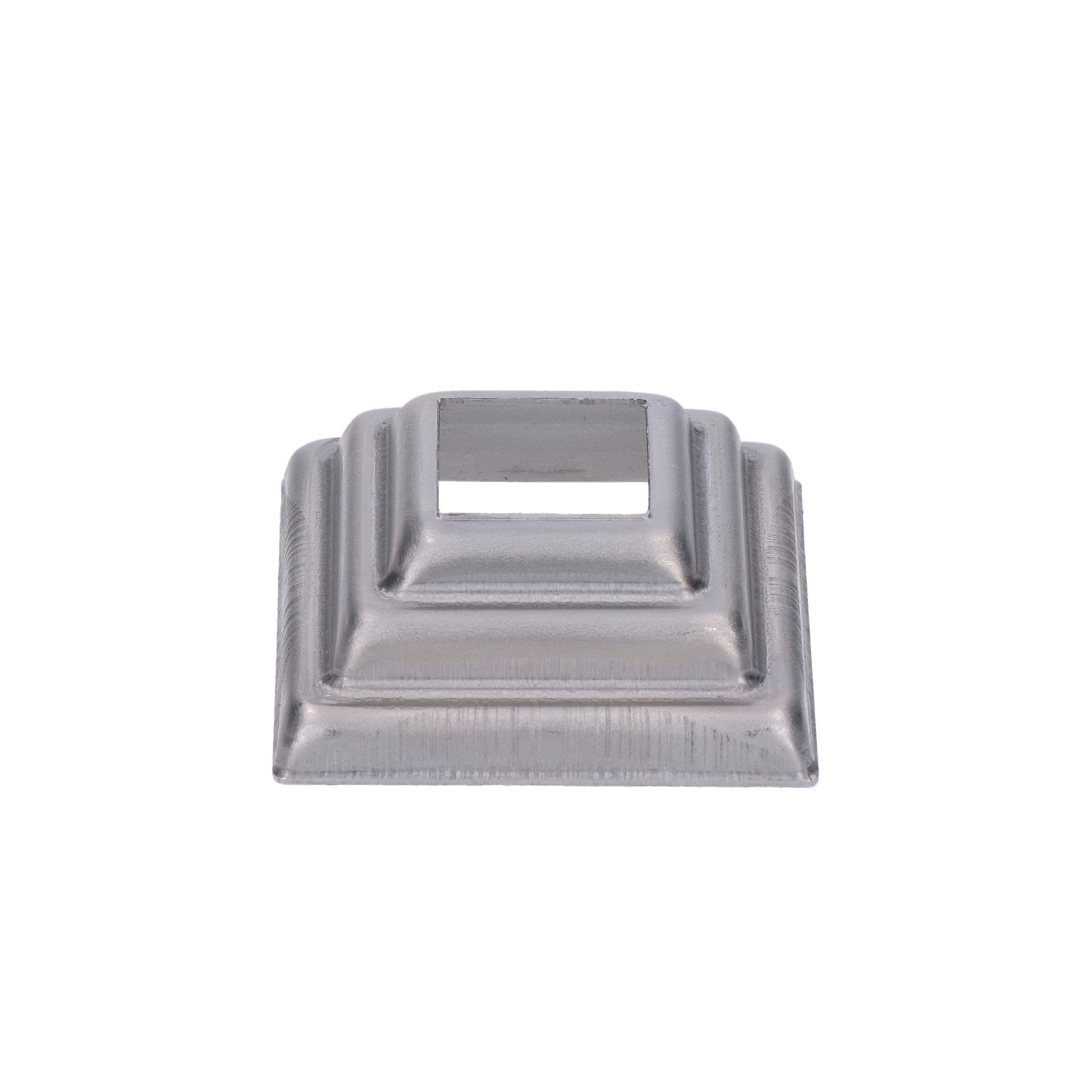 Krytka plechová, 57 x 57 x 23 mm, diera 22 x 22 mm, výlisok