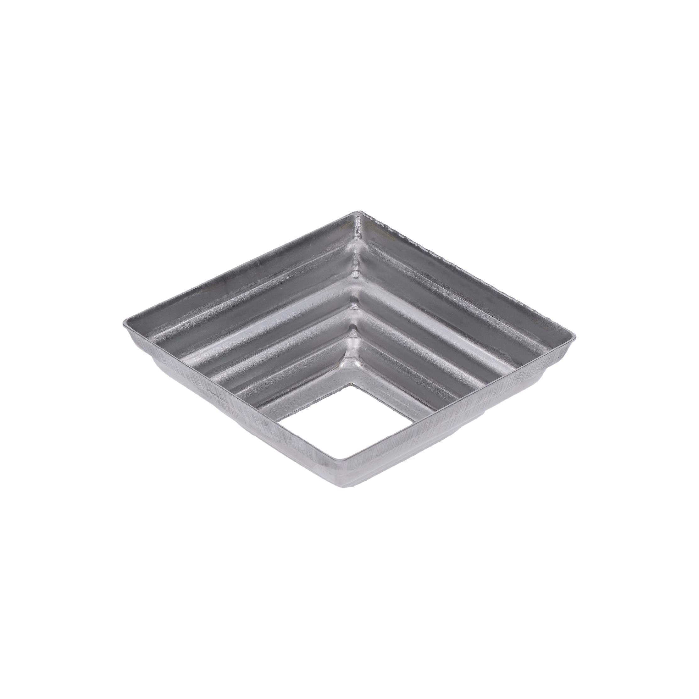 Krytka plechová, 80 x 80 x 29 mm, diera 27 x 27 mm, výlisok