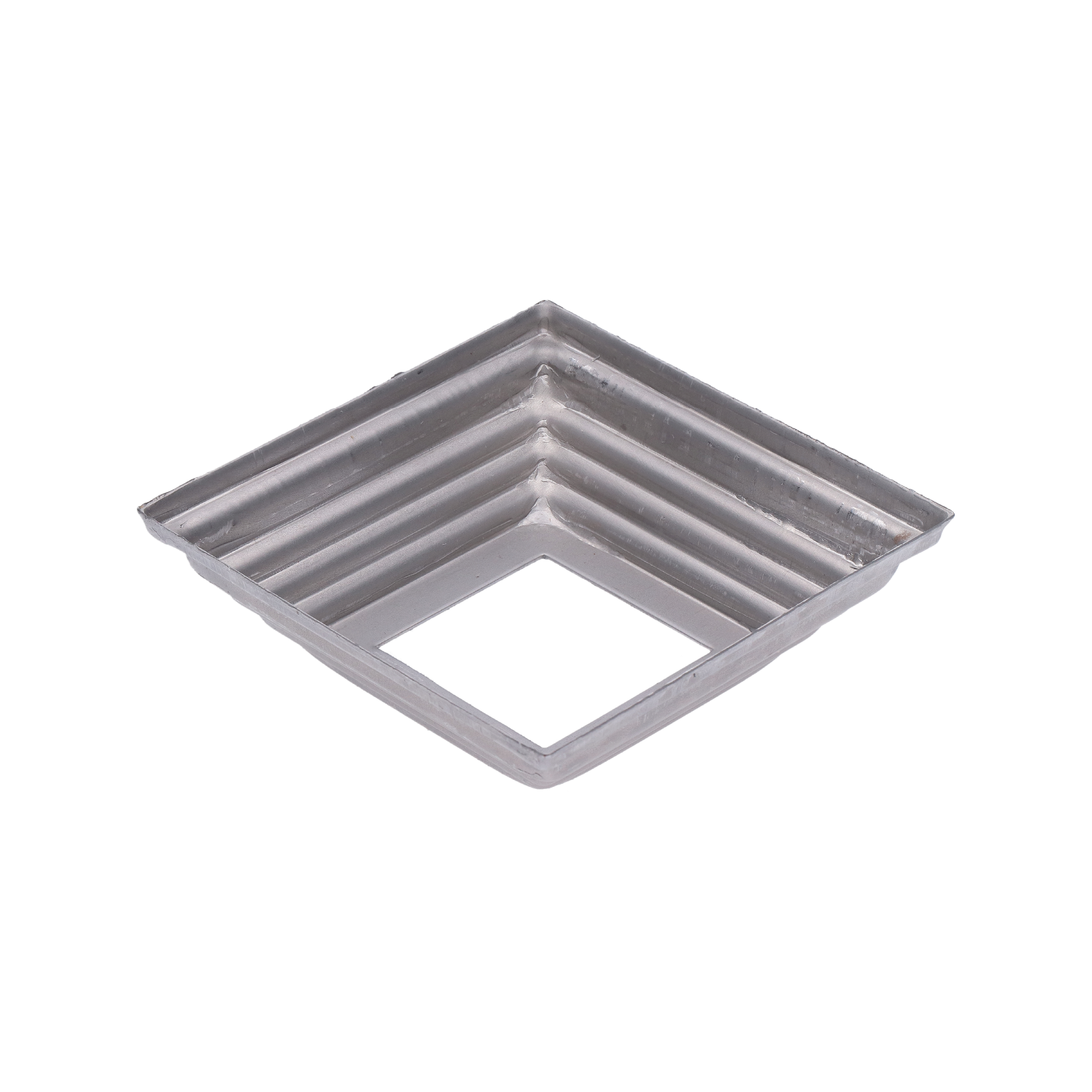 Krytka, plech, 100 x 100 x 29 mm, diera 42 x 42 mm, výlisok
