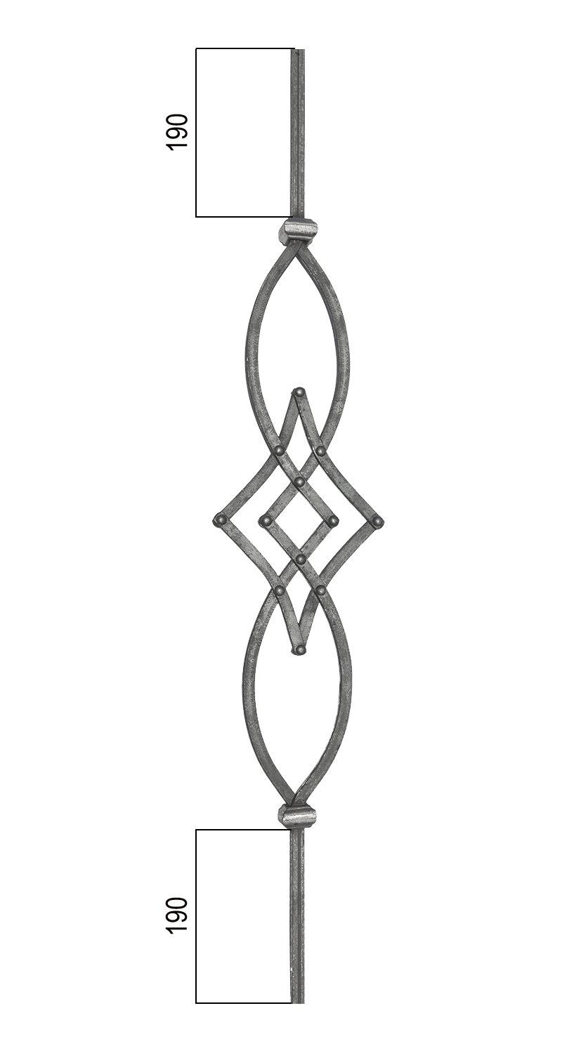 Tyč 12 x 12 mm, 970 x 170 mm