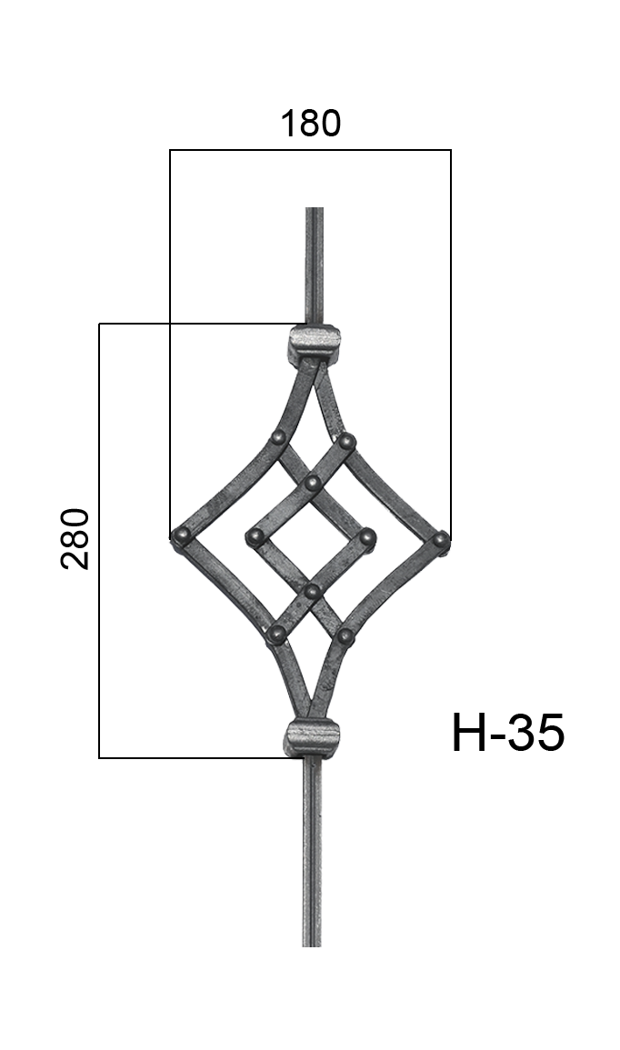 DOPREDAJ tyč 12 x 12 x 900 mm, ornament 280 x 180 mm