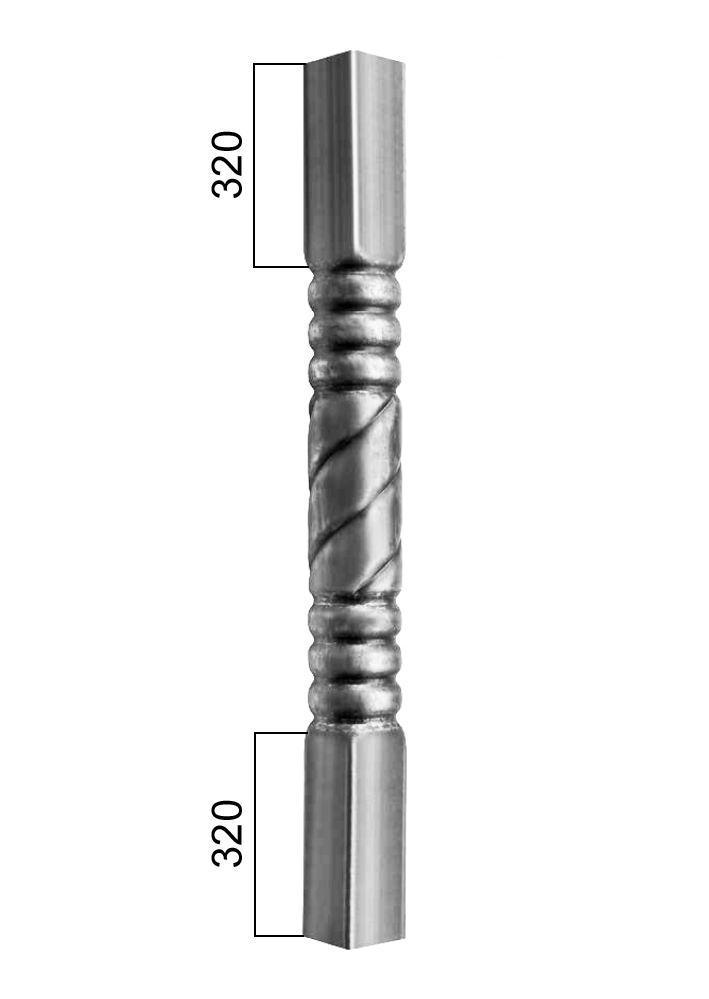 Tyč-rúrková 1200 mm so štvorcovou zakladňou 60 x 60 mm