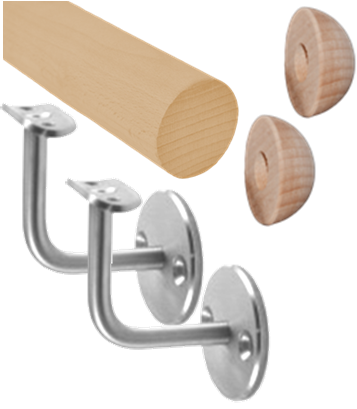 Madlo drevené L = 1250 mm, buk, brúsený povrch, náter BORI