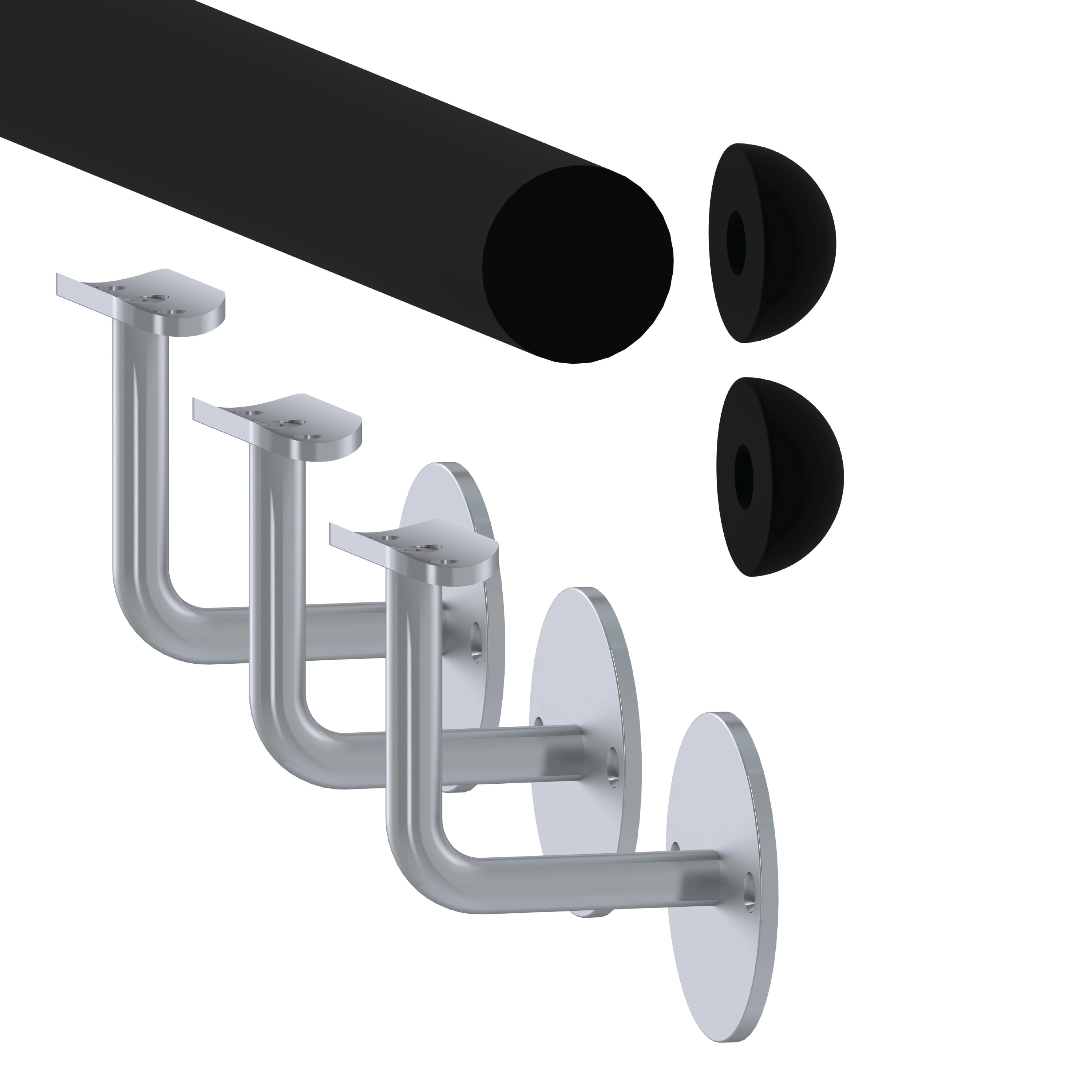 Madlo drevené L = 2000 mm, buk, brúsený povrch RAL 9005