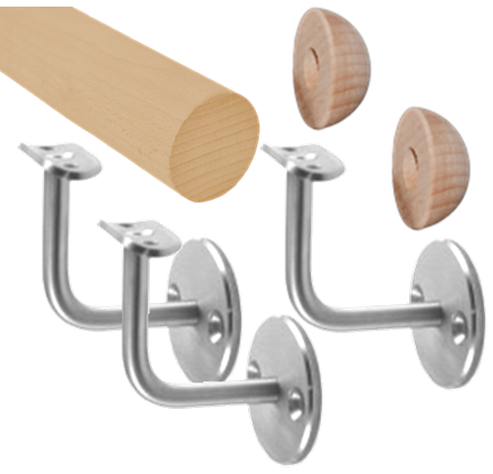 Madlo drevené L = 2500 mm, buk, brúsený povrch, náter BORI