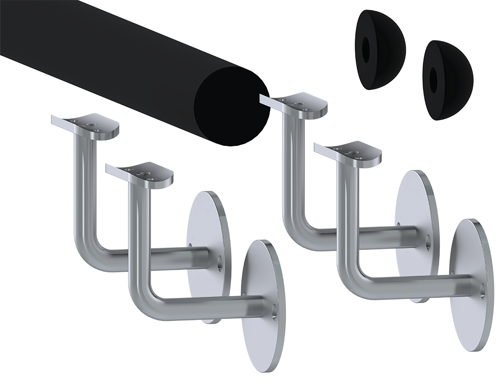 Madlo drevené L = 2750 mm, buk, brúsený povrch RAL 9005