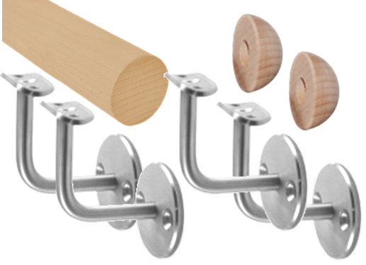 Madlo drevené L = 2750 mm, buk, brúsený povrch, náter BORI