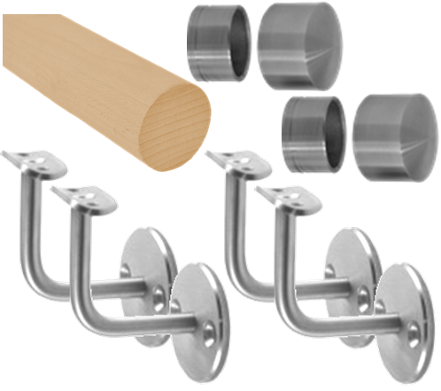 Madlo drevené L = 2750 mm, buk, brúsený povrch bez náteru