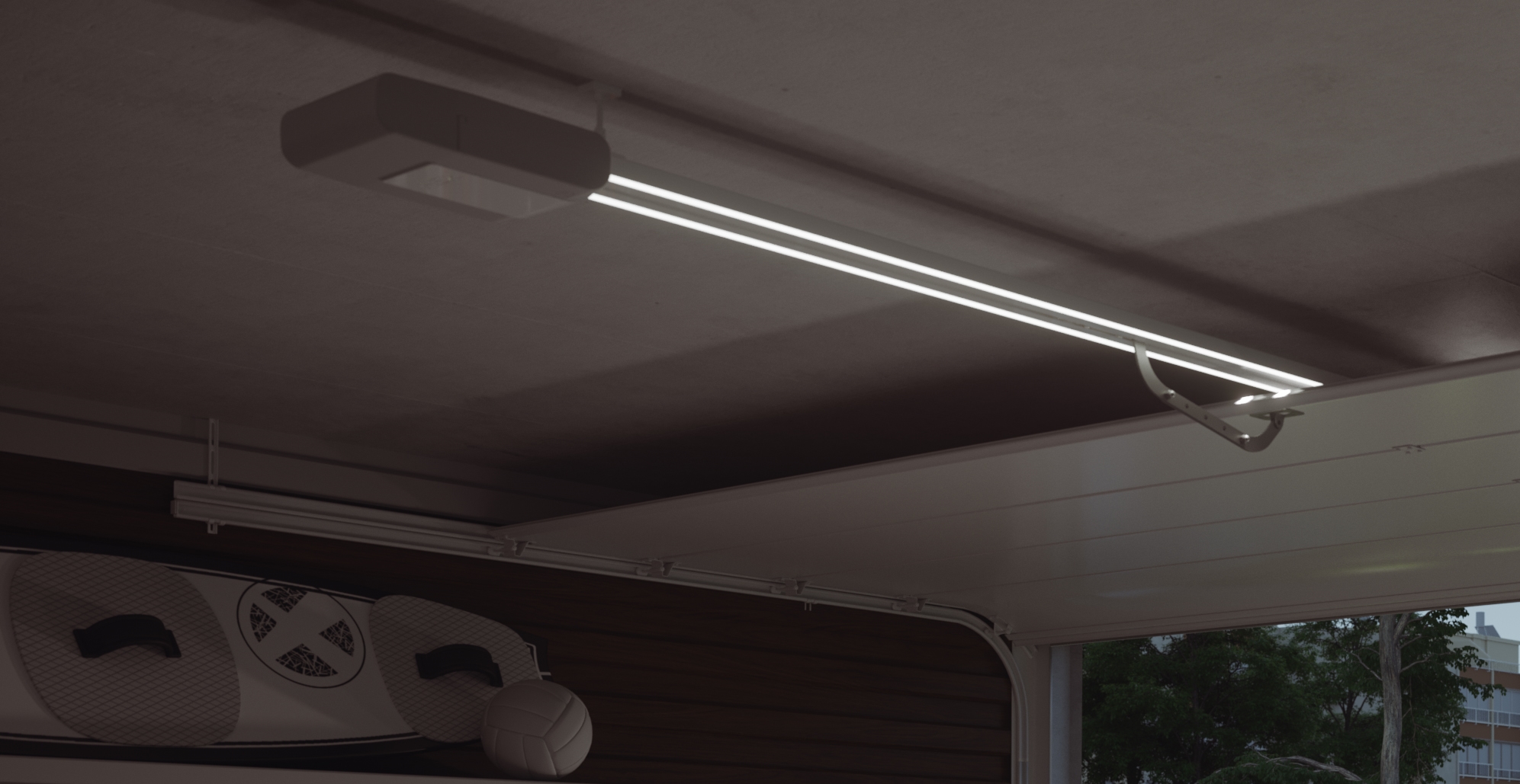 900RAL30 Al profil RAL 9010 k HALO s difúzerom pre LED
