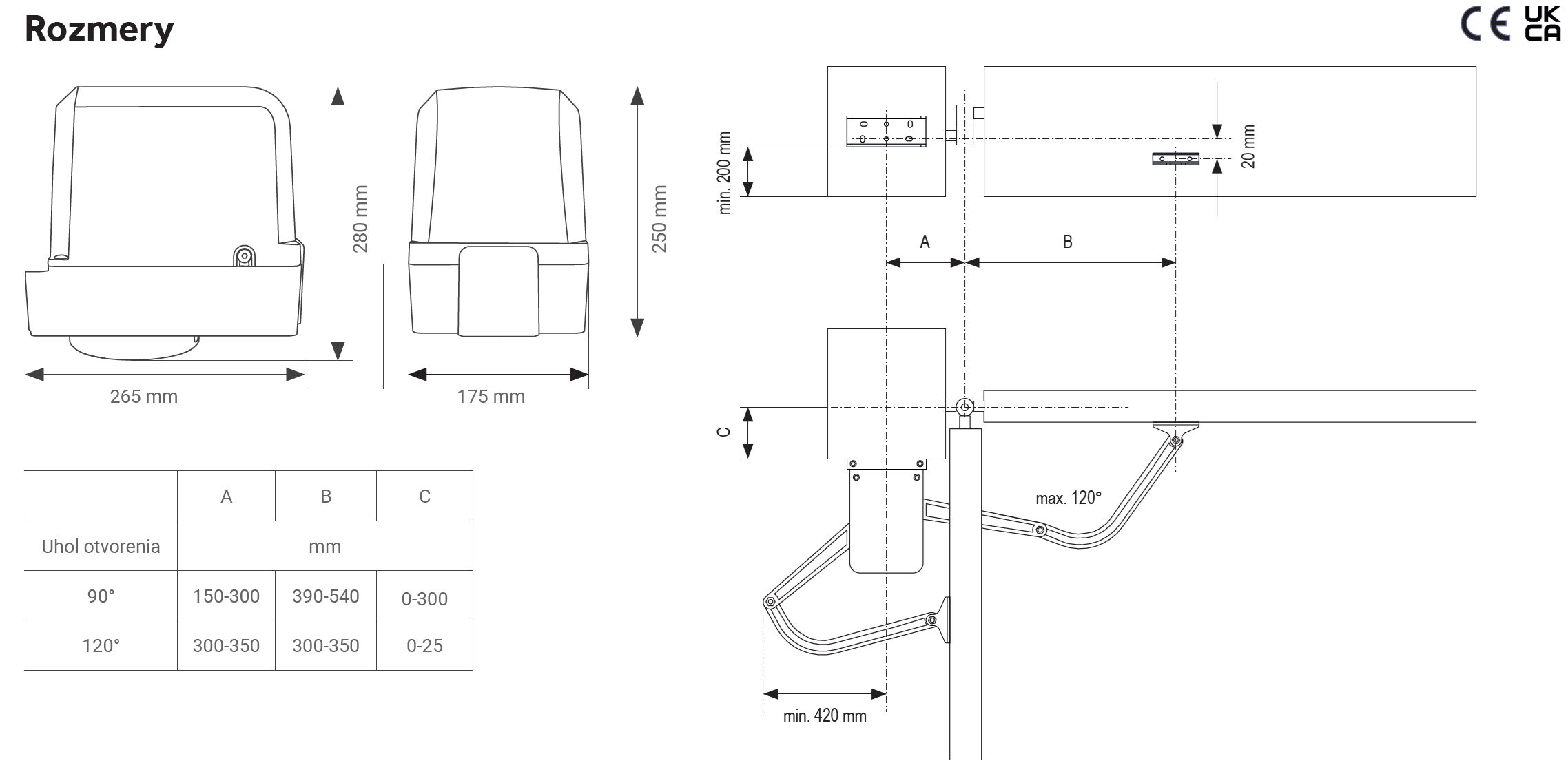 LiftMaster sada pre dvojkrídlovú bránu do 2,5 m/krídlo