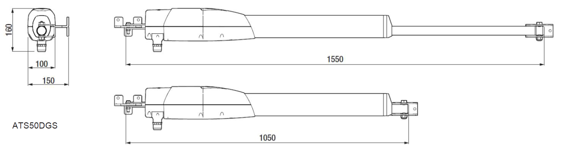 ATS SAFE LONG pohon pre dvojkrídlovú bránu do 5 m/krídlo