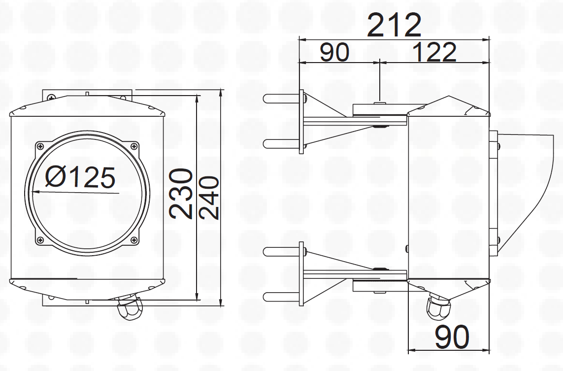 ASF semafor jednokomorový, LED, hliník, 24 V