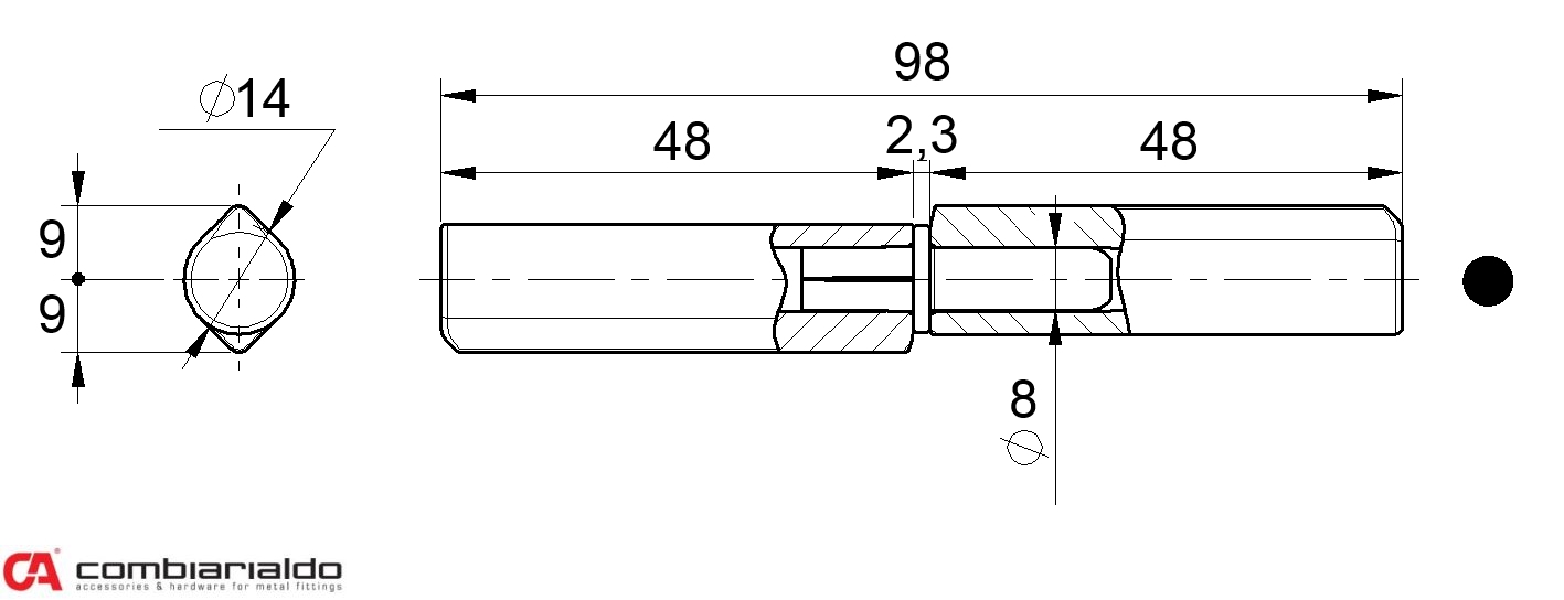 Pánt dvojdielny L = 100 mm