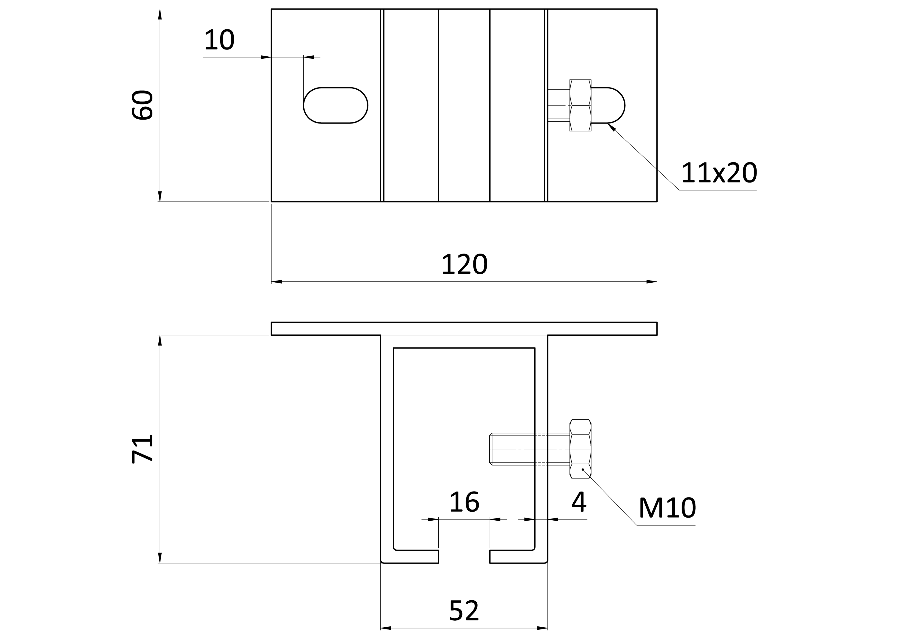 Držiak horný pre profil C920M závesného systému