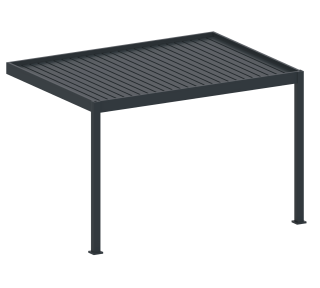 Bioklimatická pergola, hliníková 3 x 4 m, montovaná o stenu