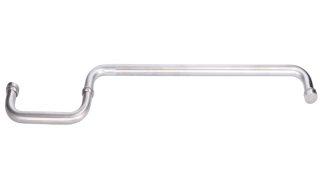 Madlo na dvere, L = 460 mm, sklo 8 - 12 mm, brúsená AISI 304
