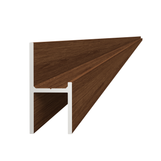 UT profil 20,5 x 44 x 6000 mm, Al, lak so štruktúrou ORECH