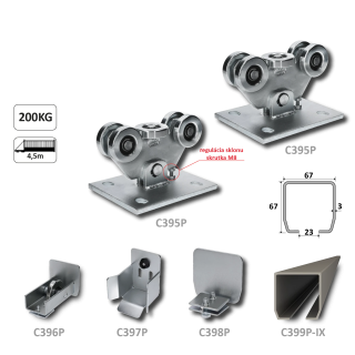 PICCOLO samonos do 200 kg/4,5 m, profil 67 x 67 x 3 mm