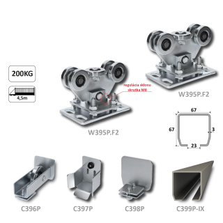 PICCOLO samonos do 200 kg/4,5 m, profil 67 x 67 x 3 mm