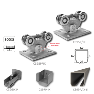 PICCOLO samonos do 300 kg/4,5 m, profil 67 x 67 x 3 mm