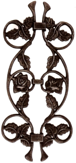 Ornament ruža 400 x 190 mm, na tyč 12 x 12 mm