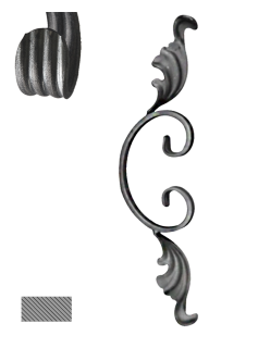 Céčko s lístkami, 320 x 80 mm, 12 x 6 mm, široké rozkutie