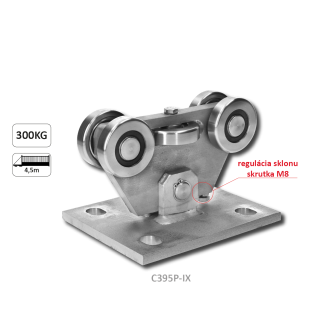 Vozík PICCOLO (67x67mm) pre brány do 300 kg/4,5 m, AISI 304