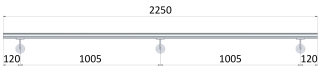 Madlo ø 42,4 x 2250 mm, brúsená nerez AISI 304