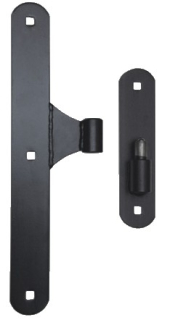 Pánt s kovaním 400 x 50 x 5 mm, pre čap ø 27 mm, čierny lak