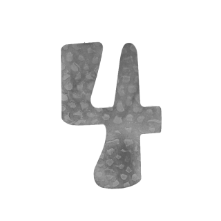 Číslo domové 4, 120 x 80 x 3 mm, zdobné, bez úpravy