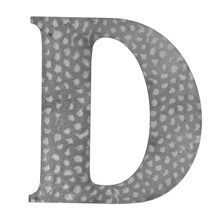 Domové písmeno D, 170 x 150 mm, zdobené, bez úpravy