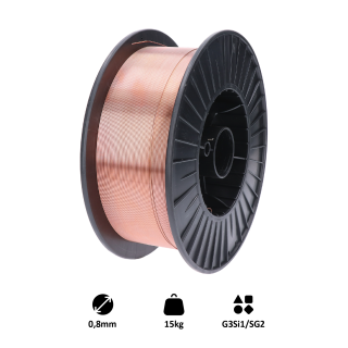 Drôt zvárací 0,8 mm, MIG/MAG(CO2), G3Si1/SG2, 15 kg