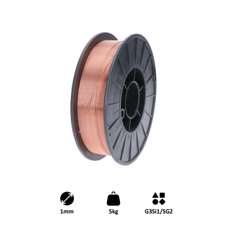 Drôt zvárací 1 mm, MIG/MAG(CO2), G3Si1/SG2, 5 kg
