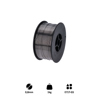 Drôt zvárací FLUX - 0,8 mm, 1 kg, MIG (Flux/FCAW)
