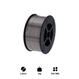 Zvárací drôt, AISI 308L, 1 mm, 1kg, MIG-MAG nerez
