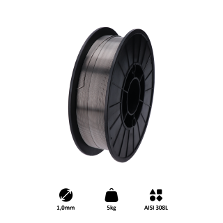 Zvárací drôt, AISI 308L, 1 mm, 5 kg, MIG-MAG nerez