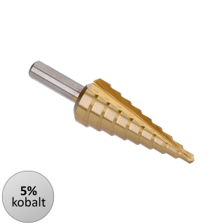 Stupňovitý kužeľový vrták HSS M35 TiN 4-20 mm