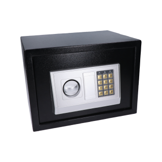Elektronický trezor, hrúbka dverí 3 mm, telo 1 mm, čierny