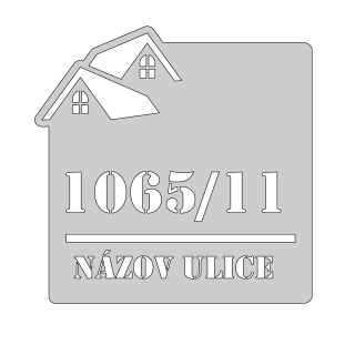 Domové číslo, vzor 001, brúsená nerez AISI 304