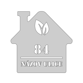 Domové číslo, vzor 002, brúsená nerez AISI 304