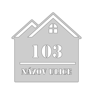 Domové číslo, vzor 003, brúsená nerez AISI 304