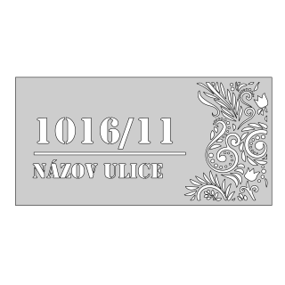 Domové číslo, vzor 006, brúsená nerez AISI 304