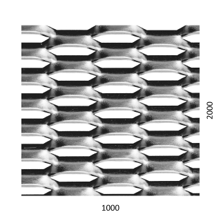 Ťahokov Fe, 1000 x 2000 x 1,5 mm, oko 44 x 12 mm