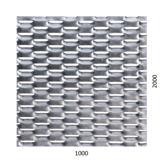 Poškodený ťahokov Fe, 1000 x 1500 x 1,5 mm, oko 47 x 18 mm