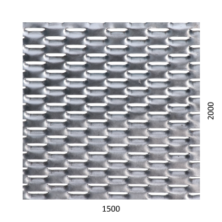 Ťahokov Fe, 1500 x 2000 x 1,5 mm, oko 47 x 18 mm
