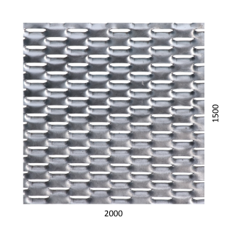 Ťahokov Fe, 2000 x 1500 x 1,5 mm, oko 47 x 18 mm