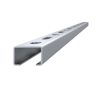 Dierovaný C profil, 27 x 18 x 1,25 x 3000 mm, pozinkovaný